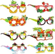 Summer Party Photo Props 8 Funny Party Glasses Photo Booth Props Props Masquerade Masks Costume Decoration for Children Adults Carnival Ball Birthday Hawaiian Tropical Party