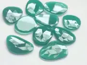 23mm-29mm Green Chalcedony Rose Cut Slices, Huge Green Chalcedony Flat Cabochons