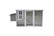 YES4PETS Large Chicken Coop Rabbit Hutch Cat Ferret Cage Hen Chook House Grey