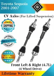 New OE Front CV Axles For 2001-2007 Toyota Sequoia W/Lift 4.7L 4WD Lifetime War. (for: Toyota)