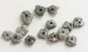 5-7mm Large Hole Gray Rough Diamond Bead, 1mm Drilled Gray Diamond, Chain & Wear