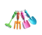 Bestier 4 Pcs Kids Gardening Tools Set Mini Safe Toy Gardening Tools for Soil Planting Digging Transplanting
