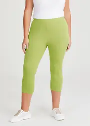 [Taking Shape] Taking Shape Good Earth Australian Cotton Crop Legging Size 16 in Kiwi Green - Plus Size Women's Basics Kiwi Green