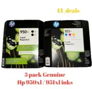 2023 5 Pack HP 950XL Black 951XL Color Set 950 951 XL Ink 8600 8620 Yellow Cyan