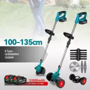 3 in 1 Cordless Grass Trimmer Electric Lawn Mower Whipper Cutter 2x Battery AU