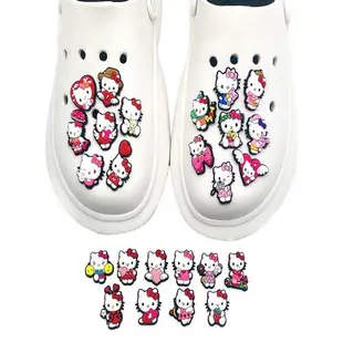 新款可愛KT貓25顆套裝智必星洞洞鞋鞋花DIY軟膠Crocs洞洞鞋配件