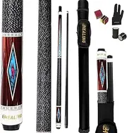 58IN T700 Carbon Fiber Billiard Cue Stick with Radial Joint, 2-Piece Carbon Fiber Pool Cue,12.4mm Professional Play Cue for Snooker, 8-Ball, 9-Ball, Home & Club Use