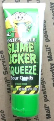 TOXIC WASTE SLIME LICKER SQUEEZE SOUR CANDY-NW 2.47 OZ. MANUF. BY CANDY DYNAMICS