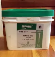 SPAX Log Timber Lag Screws/Bolts 6" XTM Pancake head 250 per bucket