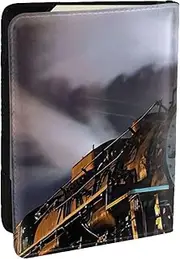 [JEJEA] Steam Train Print Travel Organizer Credit Cards Case Passport BookPassport Holder Cover Wallet forTraveling,, Black, One Size