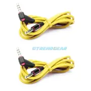 2X 4FT 3.5MM AUX L JACK M/M AUDIO STEREO CABLE YELLOW FOR IPHONE 5S 5C IPOD NANO