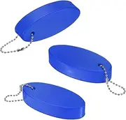 [uxcell] 3-Pack Floating Key Chain for Boating, Waterproof Bright Color Key Rings for Outdoor Water Sport/Fishing/Surfing/Sailing, Oval Shaped PU Foam Floating Keychains [Blue]