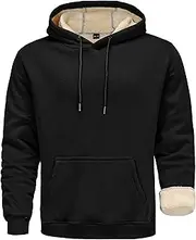 [Zoofly] Mens Fleece Hoodie Warm Lined Hooded Sweatshirt Winter Zip Sweatjacke for Men with Pocket