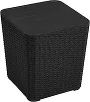 YITAHOME Outdoor Coffee Extra Storage 43 Litre Patio Side Table, 13.4" L x 15.3" W x 16.5" H, Black