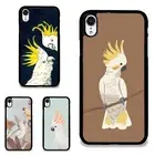 Plastic Case For iPhone XS 11 12 13 14 15 16 Pro Max yellow crest white cockatoo