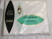 New Vintage White Double Flat Sheet Penney's Nationwide Muslin Mid Century NOS