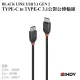 【LINDY林帝】Black 系列 USB 3.2 Gen 2x2 Type-C 公 to 公傳輸線 0.5M(36905)