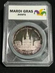 1976 New Orleans Mardi Gras .999 Fine Silver Doubloon Krewe of Iris