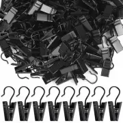 100 Pack Small Curtain Clips Curtain Hooks for Outdoor String Lights, Stainle...