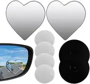 Blindspots Mirror - Pack of 2 Frameless Heart Convex Mirrors | Side By Side Accessories, Car Safety Supplies, Detection System, Wide Angle for Most Models