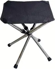 AIMALL Outdoor Retractable Folding Stool, Portable Mazar Stool for Camping, Fishing, Stainless Steel Telescopic Folding Chair, Compact and Lightweight (12.2x12.2x13.8in)