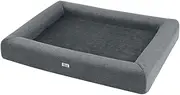 Pet Bed Dog Cat Large Calming Soft Cushion Egg Crate Washable Grey 90cm