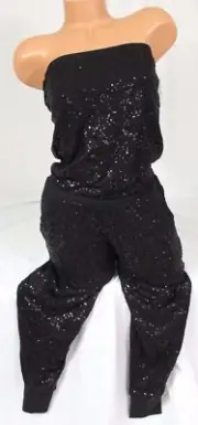Victorias Secret Supermodel Essentials Jumpsuit/Romper Black Sequin sz SMALL