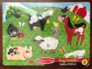 Melissa and Doug Farm Animals Peg Puzzle