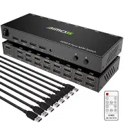 HDMI KVM Switch, 8 in 1 Out USB 2.0 HDMI KVM Switcher Box Support 4K@30Hz for...