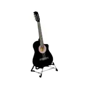 Karrera 38in Pro Cutaway Acoustic Guitar with Carry Bag - Black