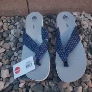 New Womens Clarks Cloudsteppers Blue Polkadot Flip Flops Size 12