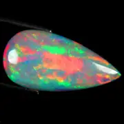 4.26 ct Outstanding Pear Cabochon (21 x 11 mm) Flashing Multicolor Rainbow Opal
