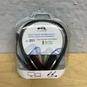 Cyber Acoustics AC-201 Black/Silver Stereo Headset with Microphone High Def