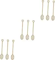 STOBAZA 3sets Wooden Honey Dipper Spoon Heart Shaped Coffee Stirring Spoons Versatile for Honey Syrup Jam and Milk Tea Unique Kitchen Utensils 3pcs*3
