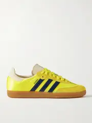[adidas Originals] adidas Originals - Samba Og Suede And Leather-trimmed Satin Sneakers - Chartreuse - UK 9 UK 9 Yellow