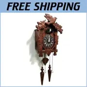 Charming Hand-Carved Wooden Cuckoo Clock - Vintage Style with Sensor Control