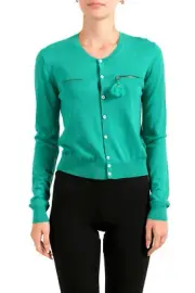 Dsquared2 Women's 100% Wool Emerald Green Pullover Cardigan Sweater US XS IT 38