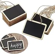 20 Pack Mini Chalkboard Tags for Basket, Erasable Chalkboards with Hanging String Rectangle Chalkboards for Message Tags, Food Tags, Wedding Hanging Labels