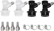 Ball Lock Keg Fittings, 4PCS Threaded Connectors with Clamps, Keg Coupler Adapters, Plastic Line Adapters, Compatible with Pin Lock Systems, Draft Kit