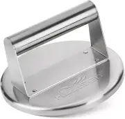 HULISEN Burger Press with Lip, Stainless Steel Burger Smasher, 6 Inch Hamburger