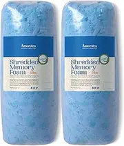 Amorstra Bean Bag Filler Shredded Memory Foam Filling 10 Pounds, Pillow Stuffing Refill Material for Pouf Ottoman Couch Cushion Dog Bed Stuffed Animals and Art Crafts - Blue 5lbs×2