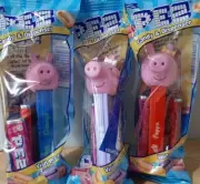 PEPPA PIG PEZ SET OF 3 WITH PRINT ON STEMS ~ PEPPA, GEORGE & PEPPA PRINCESS