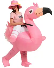 Riding Flamingo Inflatable Costume