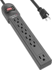 Surge Protector Power Strip,6Ft Extension Cord 6-Outlet LED Indicator Black
