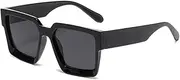 [HDUBFY] Oversized Women Sunglasses Clear Gradient Shades UV400 Men Punk Sun Glasses