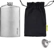 SILVERANT Titanium Flask Canteen, 500ml Pocket Flask Camping Hip Flask with Funnel for Backpacking Camping Hiking- Crystallized