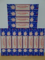 Nag Champa ~ 12 x 15g ~ Satya Sai Baba Incense Sticks ~ Full Box Free Post AU