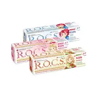 在飛比找momo購物網優惠-【R.O.C.S.】不含氟 3-7歲幼兒牙膏 水果甜筒/小紅