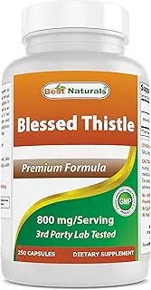 Best Naturals Blessed Thistle Breastfeeding Lactation Capsules - 800mg/Serving - 250 Count