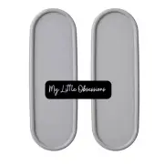 Tupperware New 2 Modular Mate Mates Seals Replacement Super Oval Lids Greystone